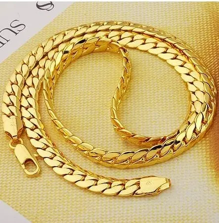fashion jewelry necklace 7mm 600mm 18k yellow gold filled durable