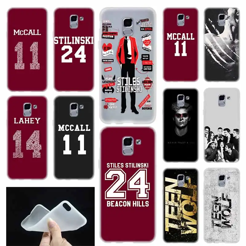 

case Soft Cover TPU Coque For Samsung Galaxy J6 J8 J3 J5 J7 J4 Plus 2018 2016 2017 EU Prime Pro Ace j610 Stilinski 24 Teen Wolf
