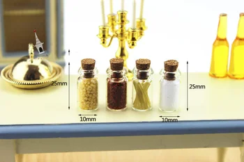 

1:12 dollhouse miniature Mini Seasoning food bottle furniture toy match for forest animal family collectible Gift