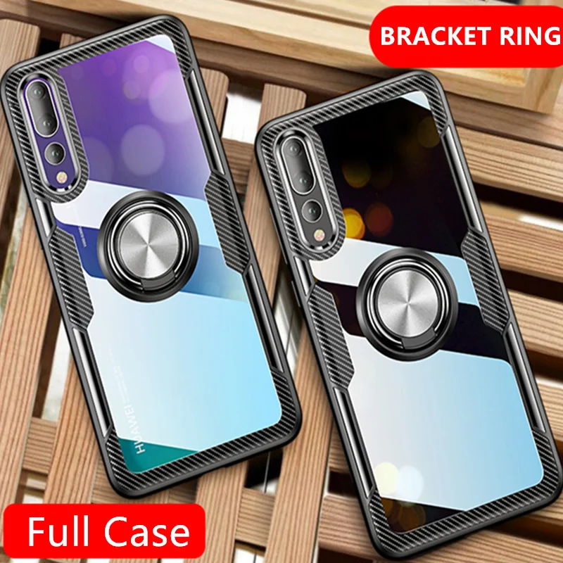 

Luxury Ring Shockproof Soft Phone Case On The For Huawei P20 Pro P20 Silicone Cover For Huawei P20 Lite Transparent Back Case