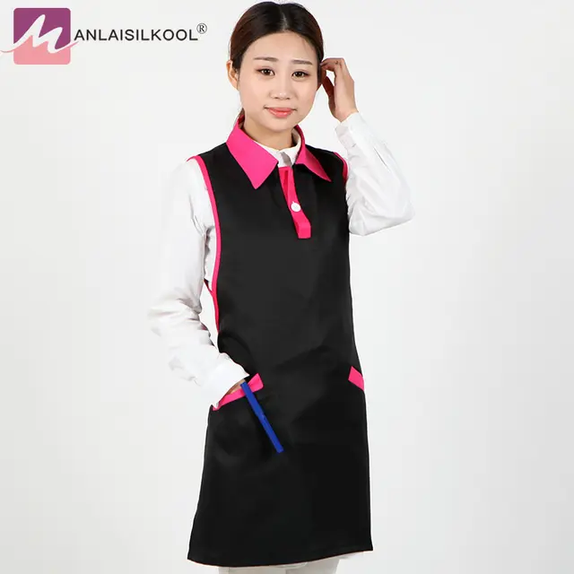 Fashion Style Aprons Solid Color Pattern Apron With Pocket Vest Style