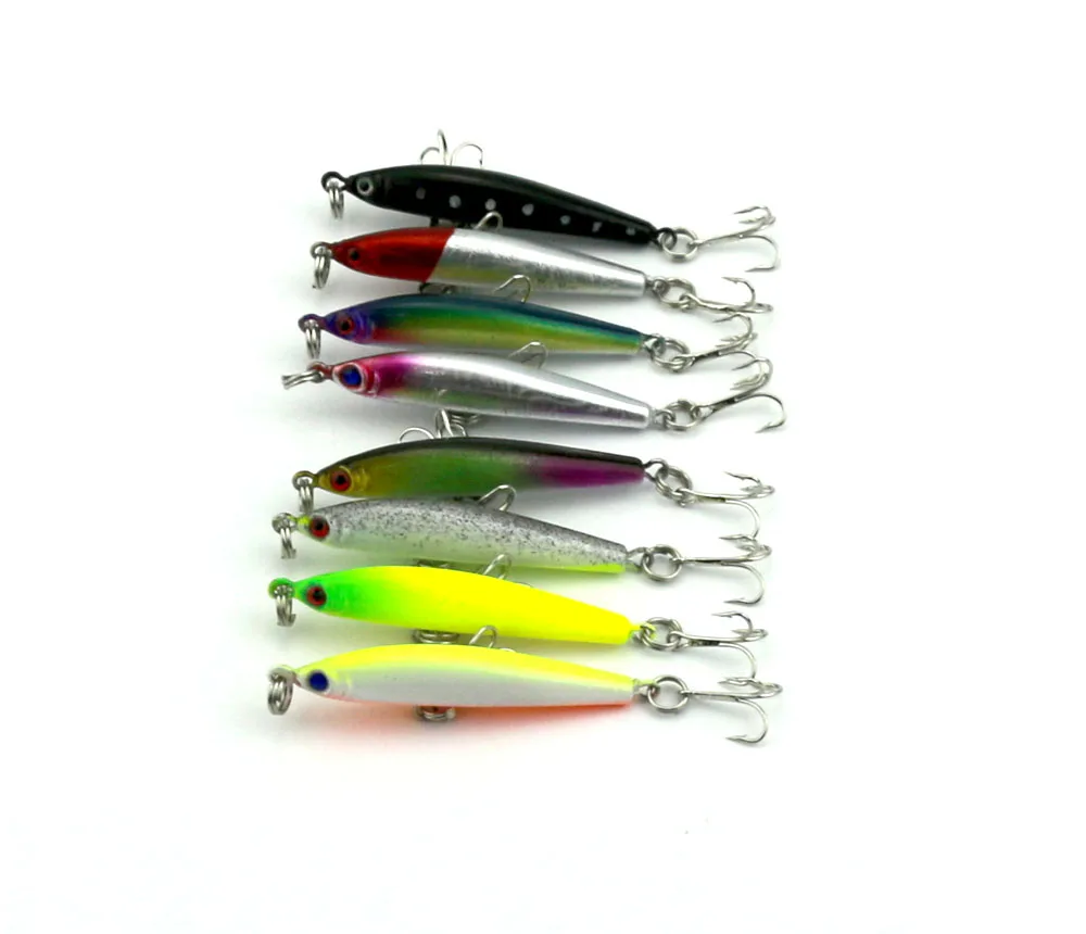8 pcs MINI Fishing lures Minnow Lure Hard Plastic baits artificial
