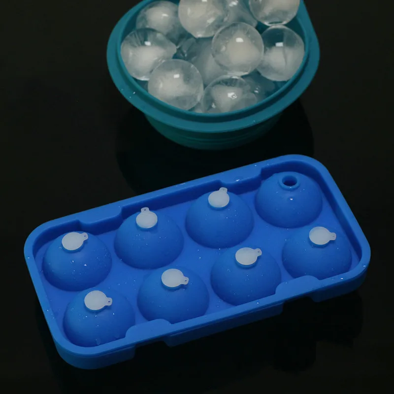 2Pcs/set Ice Ball Maker Mold with Plug Easy Release Silicone Round