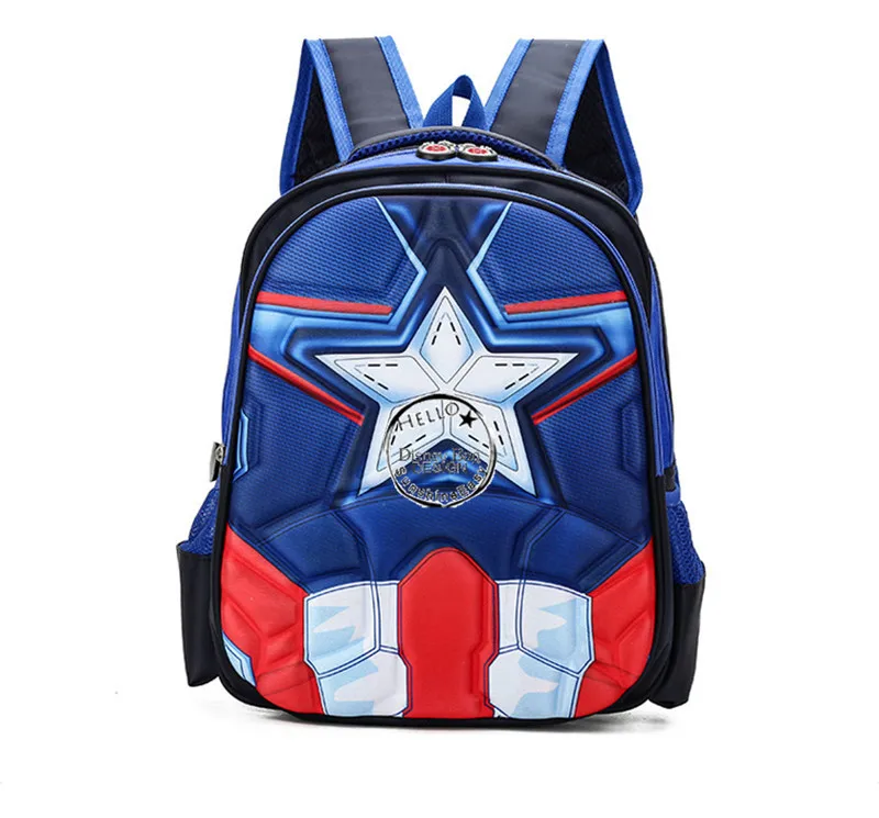 Disney 2019 школьная сумка для начальной школы Американский капитан Аниме Мода Мультфильм Мальчик Человек-паук сумка для снижения нагрузки