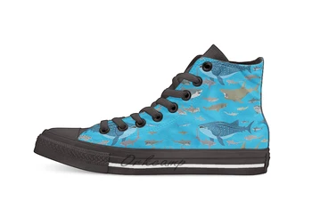 

Know Your Sharks Casual High Top Canvas shoes sneakers For Drop shipping