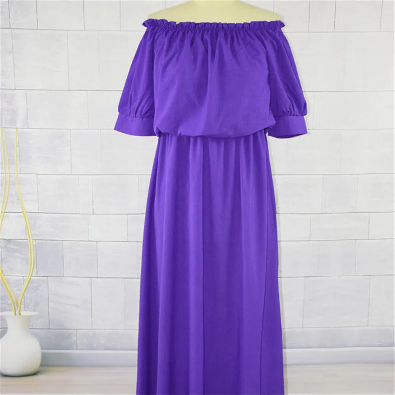 Mode Mutter Tochter Kleider Sommer eltern-kind-Kleid Frauen Baby Mädchen Reine Farbe Puff Sleeve Kleid Familie Passenden Kleidung