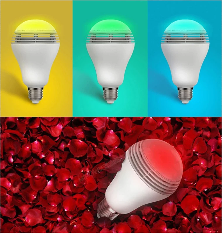 RGB LED лампа с Bluetooth- беспроводным динамиком и APP дистанционным управлением, E27 базы, красочный Bluetooth-динамик, смарт-музыкальный динамик