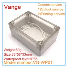 2 шт./лот форма для изготовления IP65 ABS пластик diy корпус 83*58*33 мм прозрачная крышка для наружного устройства