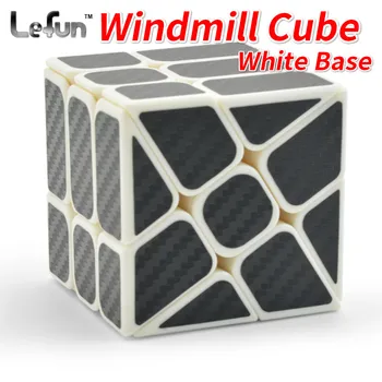 

Lefun Windmill Cube White Base with Black Sticker Wind Fire Wheel Puzzle 3x3 Magic Cube Cubo Magico