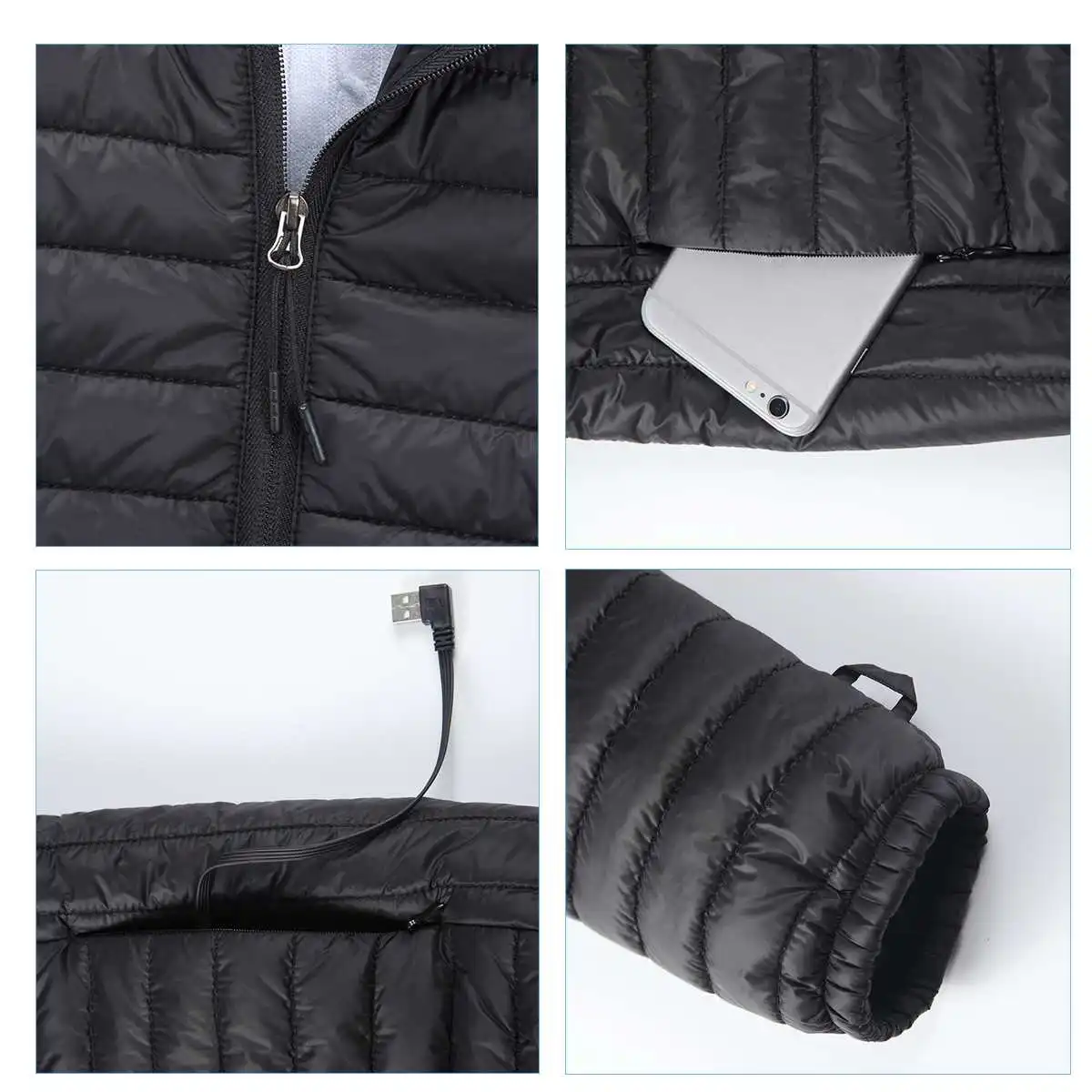 Мужской светильник USB, куртка с быстрым нагревом, зимняя, электрическая, водонепроницаемая, с контролем температуры, куртки для походов, кемпинга, походов, альпинизма