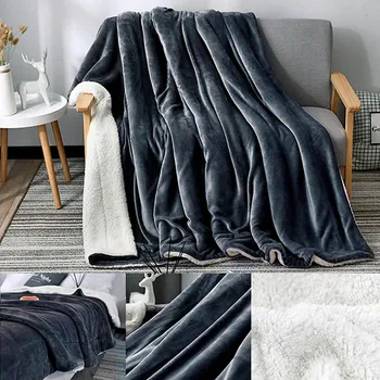 

Fleece Reversible Blanket For Bed And Couch Large Warm Thick Sherpa Throw Blanket