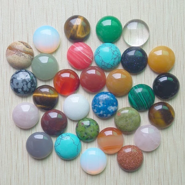 

Wholesale 2018 hot selling Opal Malachite Tiger Eye natural stone mixed round cabochon 18mm beads 30pcs/lot free shipping