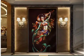 

WDBH 3d photo wallpaper custom mural Dunhuang Flying Heaven Fairy painting porch Home decor living room wallpaper for walls 3 d