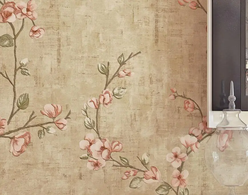 Стереоскопические обои beibehang 3D идиллический Американский цветок Самоклеящиеся обои теплая спальня гостиная ТВ фон Наклейка на стену - Цвет: Color 4