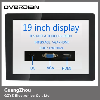 

19inch/19"VGA/HDMI Interface Industrial Control Lcd Non-Touch Screen Monitor Metal Shell Buckle Fixed 1280*1024