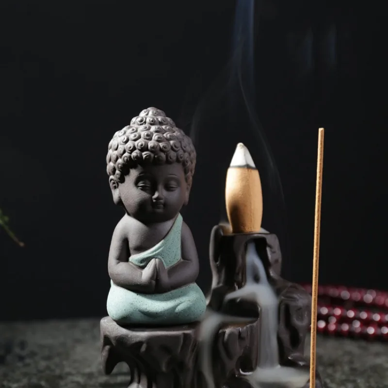 

The Little Monk Censer Creative Home Decor Small Buddha Incense Holder Backflow Incense Burner Use In Home Office Teahouse