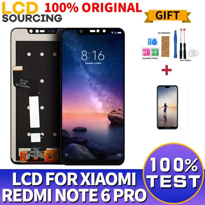 100% оригинал для Xiaomi Redmi Note 6 Pro LCD сенсорный экран дигитайзер сборка + рамка для Redmi Note 6 Pro замена дисплея|Экраны для мобильных телефонов| | АлиЭкспресс