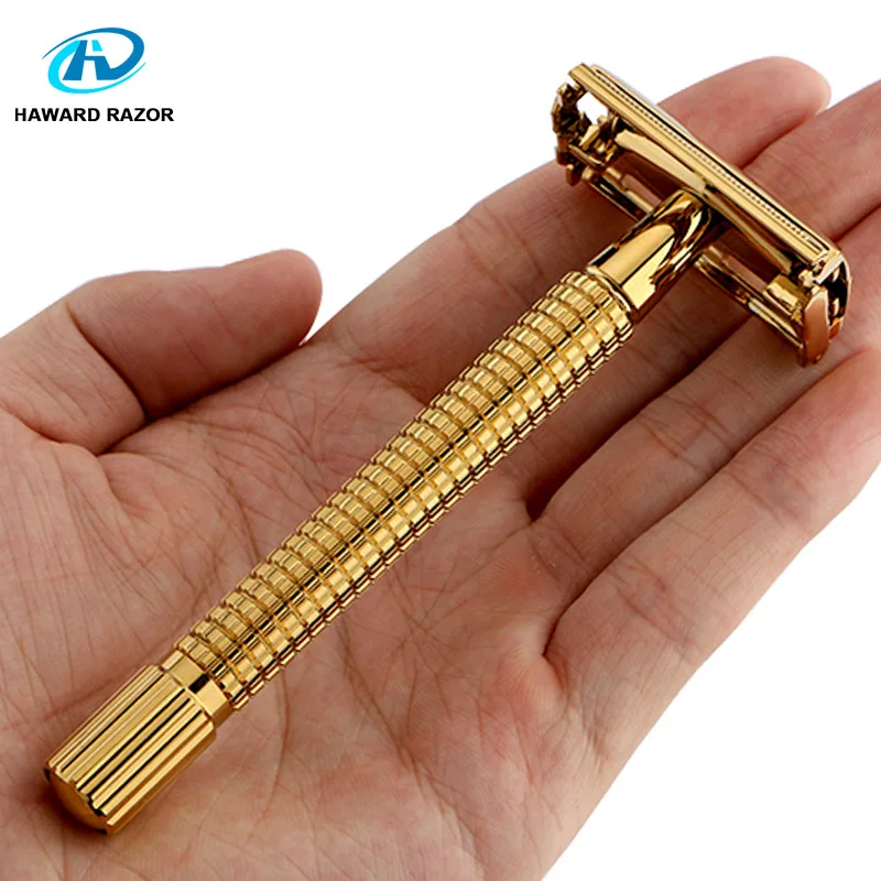 HAWARD Razor Men s Double Edge Safety Razor Luxurious Gold Butterfly Razor Classic Manual Hair Removal 1 HAWARD Razor Men s Double Edge Safety Razor Luxurious Gold Butterfly Razor Classic Manual Hair Removal 1