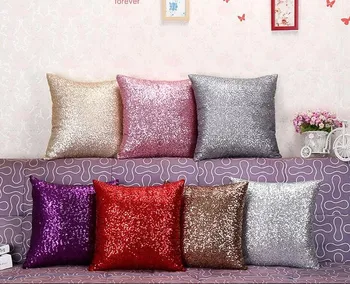 

40x40cm Glitter Sequins Cushion Cover Sofa Pillow Case Home Decor Europe Popular Car Home Seat Decorations 3pcs/Lot