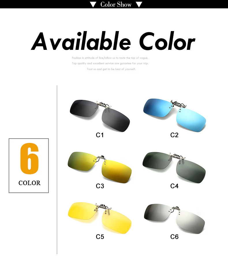 Classic Design Sunglasses Polarized Clip Men Square Driving Sun Glasses Clip Gafas Shades Eyewear Women Oculos de sol UV400