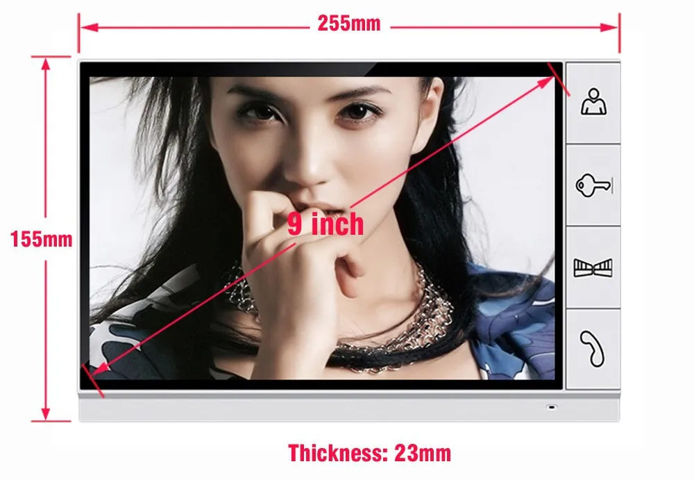 Новинка, для возраста от 9 дюймов монитор видео-телефон двери внутренной связи Системы видео-дверной звонок камера с точечной диафрагмой 2-монитор видео домофон комплект для виллы дома