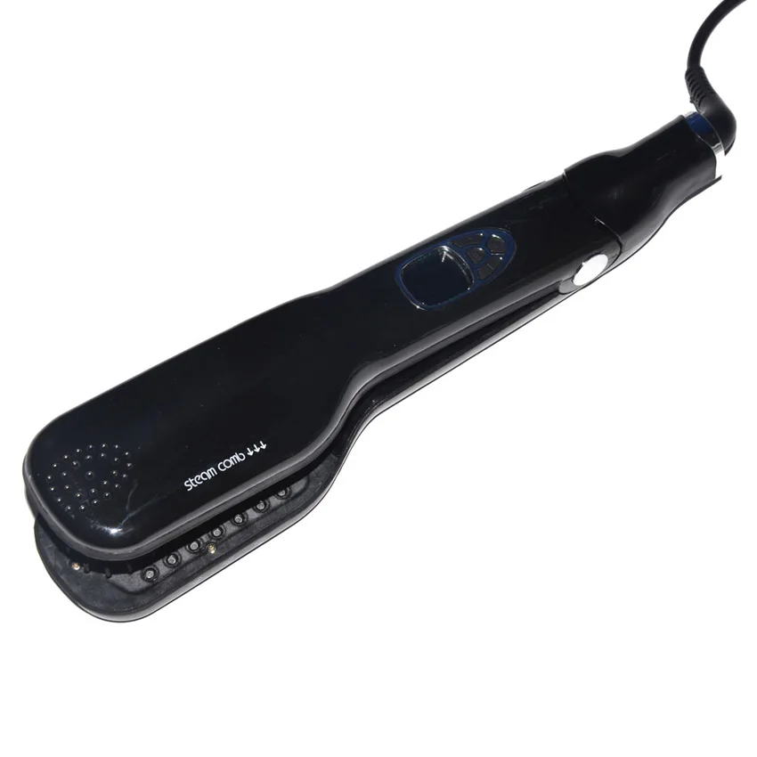 

Queenme Steam Hair Straightener Brush LCD Digital Fast Hair Straightener Comb Detangling Flat Iron Electric Hair Brush EU Plug