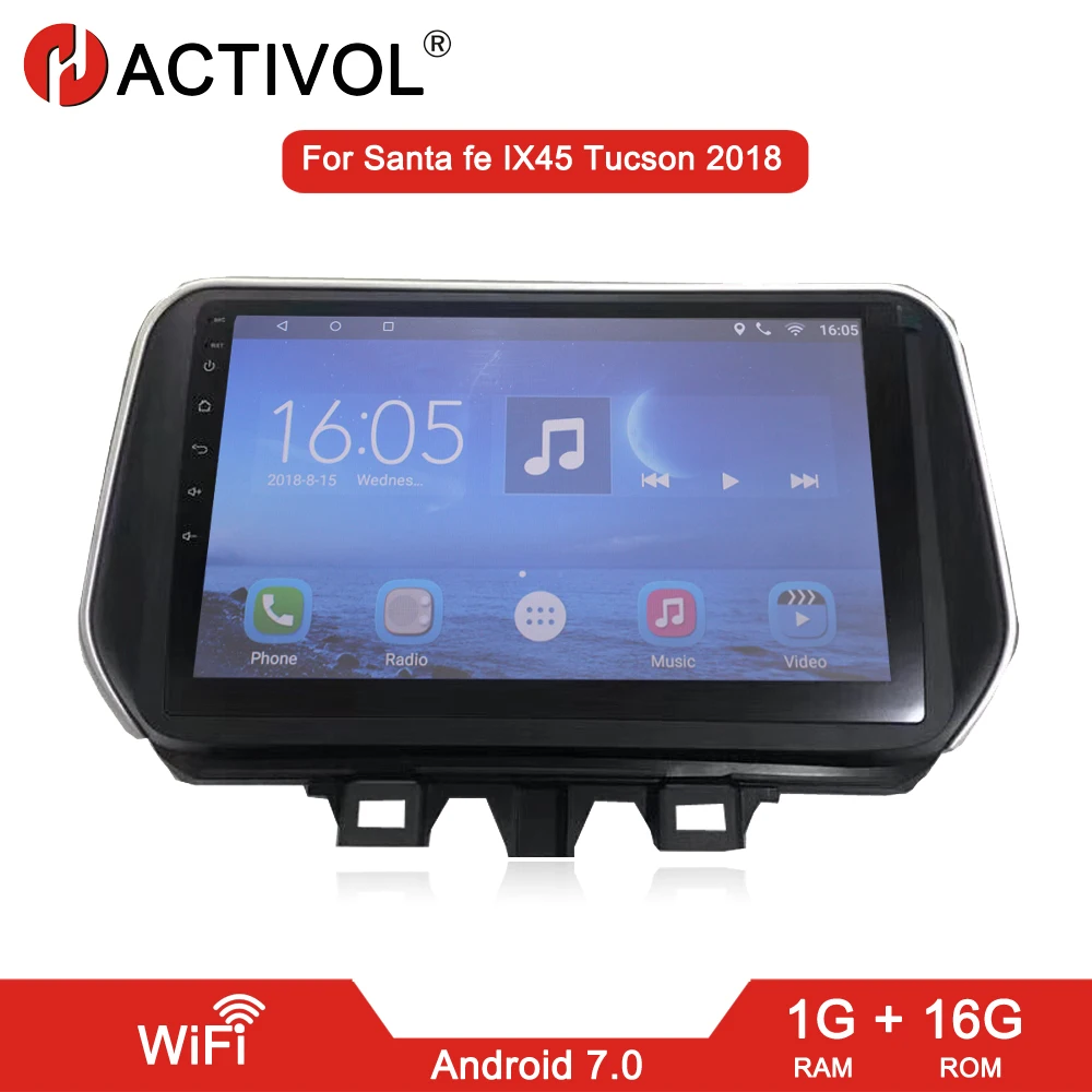 

HACTIVOL 9" Quad core car radio for Hyundai Santa fe Tucson IX45 2018 android 7.0 car DVD gps navi player with 1G RAM 16G ROM