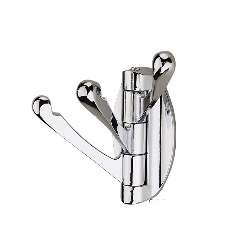 Polished Swivel Hook 3 Hooks Wall Mounted Bathroom Door Towel Hanging