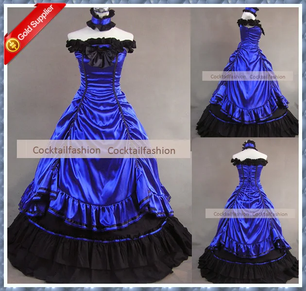 Top19 Real Sample Royal Blue Color Wedding Dresses Gothic Victorian Top19 Real Sample Royal Blue Color Wedding Dresses Gothic Victorian Dress Meval Costumes