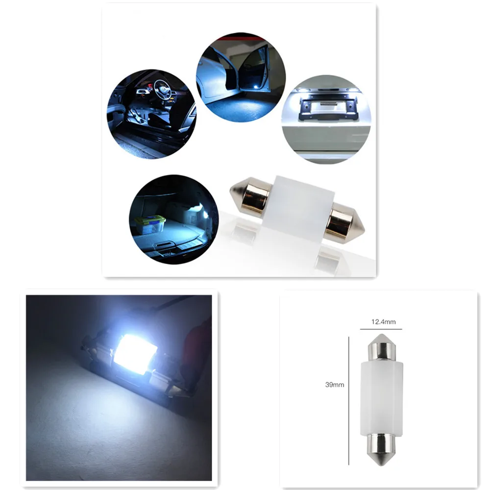 2x белые 3030 SMD чипы керамические автомобильные Canbus без ошибок свет s 39 мм