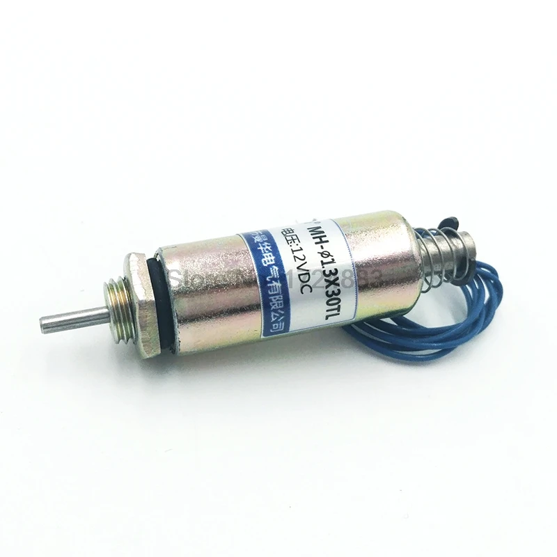 DC 12V Solenoid Electromagnet with Spring Return Push-Pull Type Tubular Electromagnet Electric Parts Magnetic Materials