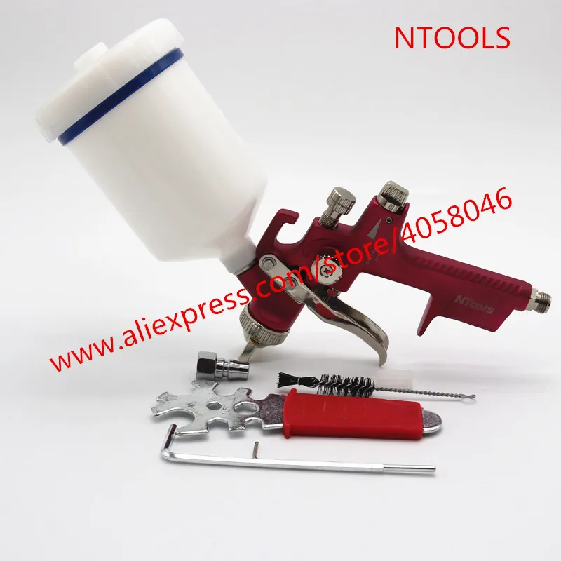 

Free freight spray gun HVLP SPRAY GUN gravity feed stainless steel nozzle 1.3mm 1.6mm auto Car face Paint spray gun