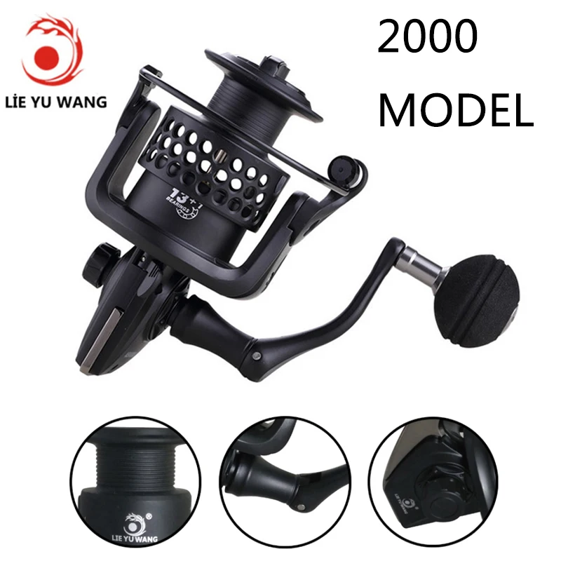 

Lieyuwang 1000-9000 Size 13+1 Ball Bearings Feeder Carp Metal Fishing Reel Spinning Reel Carp (2000)