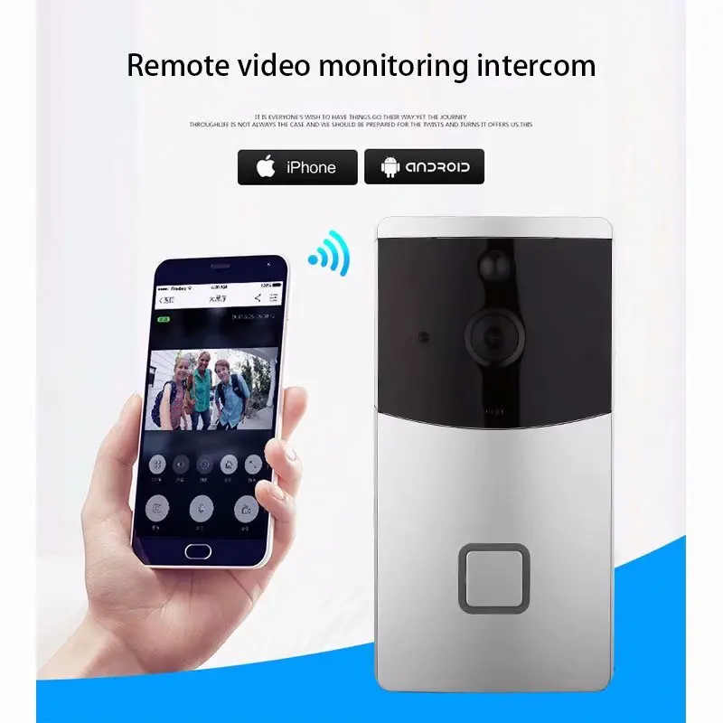 Умный дом беспроводной дверной звонок WIFI видеодомофон Водонепроницаемая камера