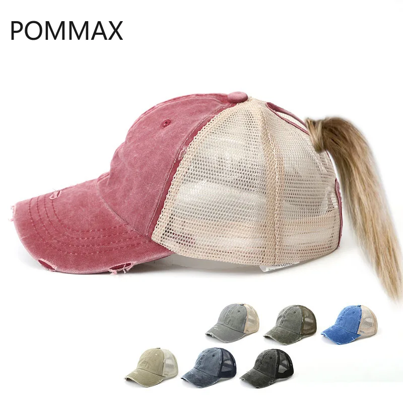 Ladies Ponytail Baseball Cap Women Snapback Summer Hats Breathable Mesh Hats Casual Sport Gorras Para Hombre Bone Caps