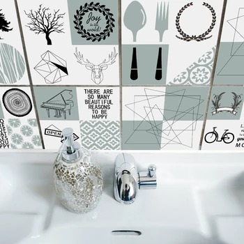 

Funlife PVC Waterproof Self Adhesive Wallpaper Furniture Kitchen DIY Pastoral Art Tile Sticker Wall Decal TS065 15*15cm/20*20cm