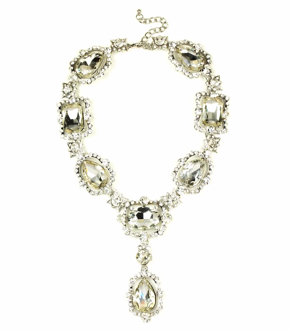 

Free shipping Luxury Crystal statement necklace, Glorious Y style crystal bridal necklace, Gorgeous Crystal Y shape necklace