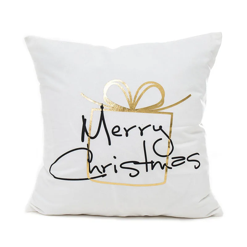 45*45cm Soft Fabric Gold Printed Christmas Pillow Case Merry Christmas Decoration For Home PillowCase New Year Party Supplies 45*45cm Soft Fabric Gold Printed Christmas Pillow Case Merry Christmas Decoration For Home PillowCase New Year Party Supplies