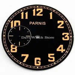Parnis 41,2 мм черные часы с циферблатом, подходят для чайки st36 eta 6497 Мужские часы с циферблатом