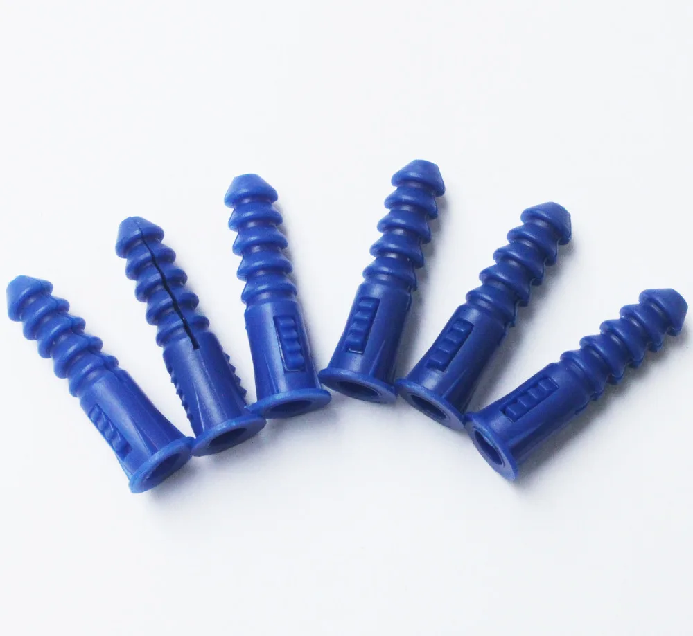 Wholesale High Quality 150 pcs 7x30mm Drywall Plastic Ribbed Anchor Wall Screw Wall Plastic Expansion Pipe
