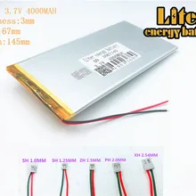 Полимерные литиевые батареи 3,7 V 4000mAh 3067145 для планшетных ПК полимерная аккумуляторная батарея 3,7 V 4000MAH 3067145 PLUG