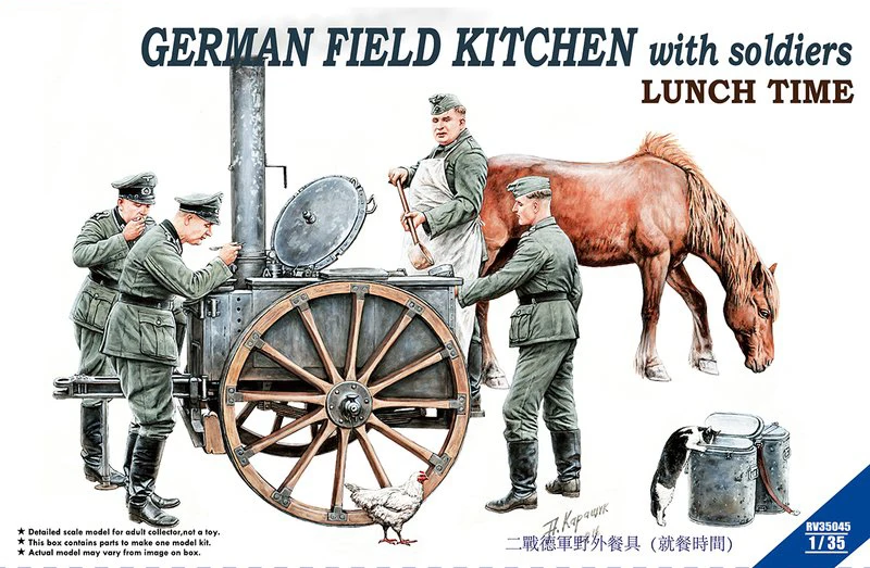 1/35 Scale RIICH MODEL RV35045 Field Kitchen with Soldiers Plastic