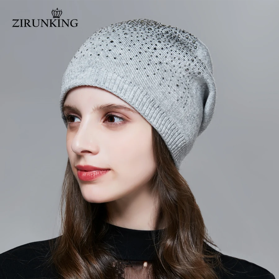

ZIRUNKING New Women Knitting Hat Fashion Female Spring Caps Casual Atumen Beanies for Women ZH1716