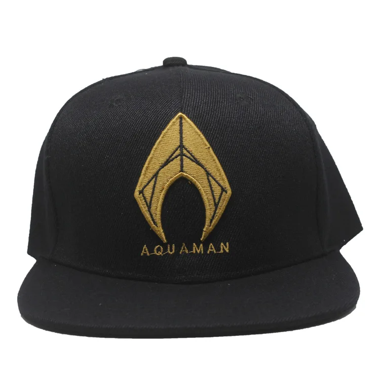 

Movie Anime Aquaman Leisure Hat Super Hero Embroidery Cap Students Hip-hop Caps Metal Logo Decoration Cotton Hats Creative Gifts