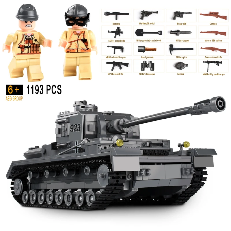 

1193+pcs Military War Tank 3D Model Building Blocks Sets Compatible Legoed War tank DIY Educational Birthday Toy For Children