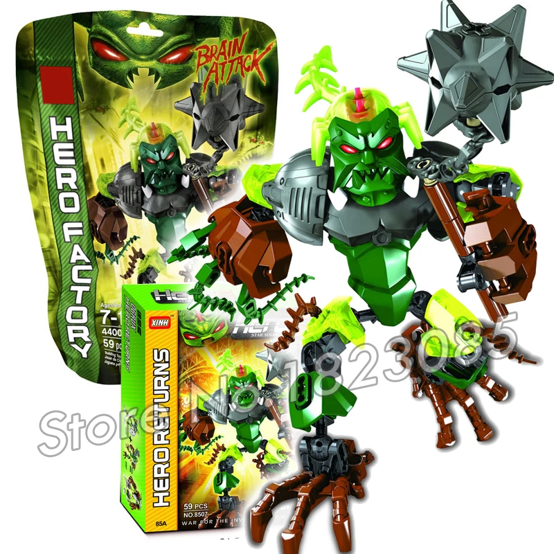 

59pcs Bela 2016 Hero Factory Brain Attack OGRUM Model Building Bricks Robots Assemble Toys Compatible With Lego