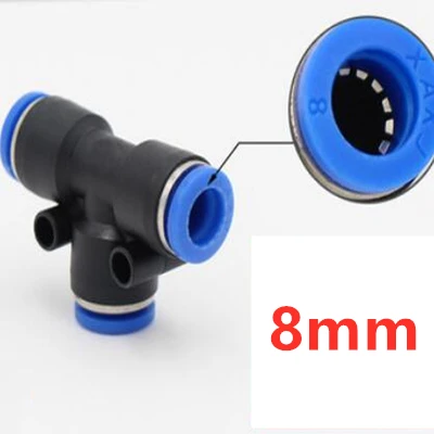 4 мм 6 мм 8 мм 10 мм 12 мм пневматический шланг пластиковый 3 пути тройник быстрые разъемы адаптеры - Цвет: 8mm-8mm-8mm