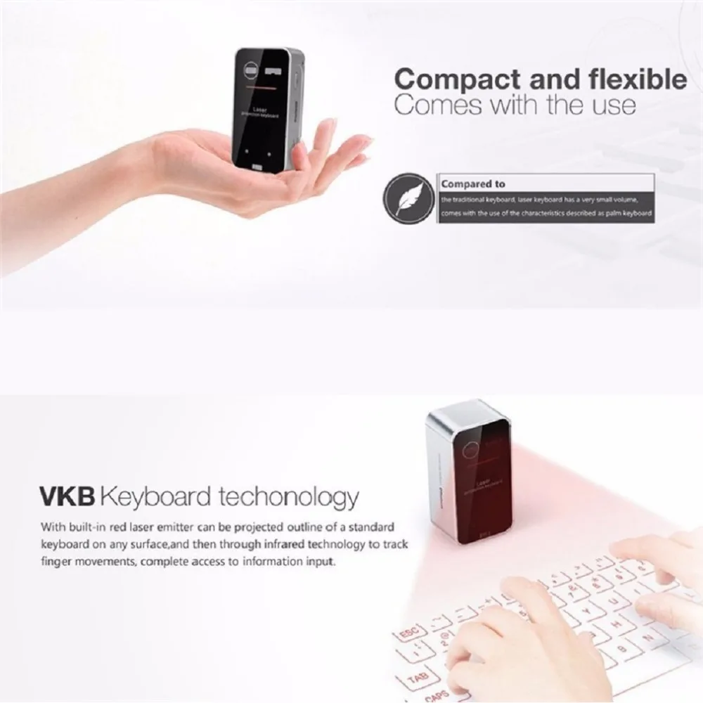 K560S виртуальная лазерная клавиатура Беспроводной проекционный Bluetooth клавиатура и Мышь используется для планшетных ПК мобильных телефонов