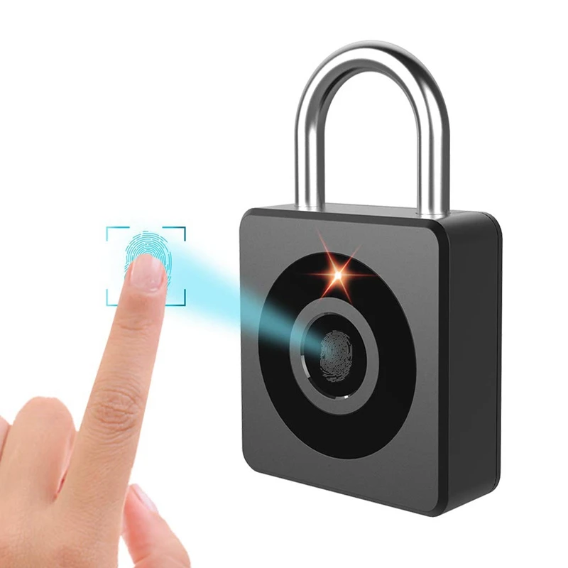 Usb Charging Fingerprint Padlock-Smart Lock Anti-Theft Keyless Biometric Lock Security Lock For Gym,Sports,School& Employee L