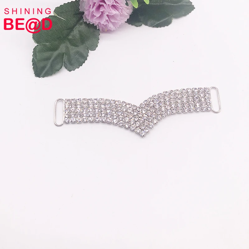 

50 pcs/lot High quality Fashion Rhinestone Bikini Connector Rhinestone Buckle For Swimwear Bikini